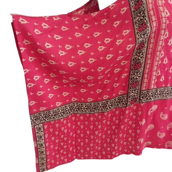 Hippie Laundry Boho Shirt Size M Red Bandana Style Lightweight Flowy Top - Picture 5 of 9